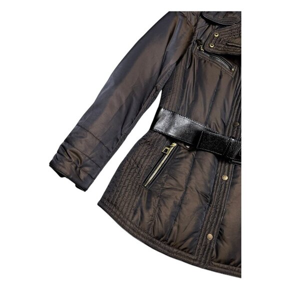 COLE HAAN Down & Feather Fill Winter Puffer Parka Coat Jacket Womens Small - Picture 5 of 8